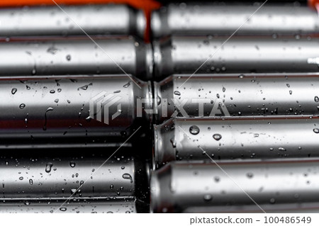 dewy cans with drink in a crate dewy cans with drink in a crate 100486549