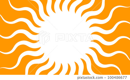 Retro banner with sun and rays in style of 70s Retro banner with sun and rays in style of 70s 100486677
