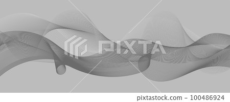 Wavy fluid, thin waves, abstract lines 100486924