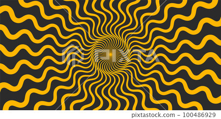 Retro banner with sun and rays in style of 70s Retro banner with sun and rays in style of 70s 100486929