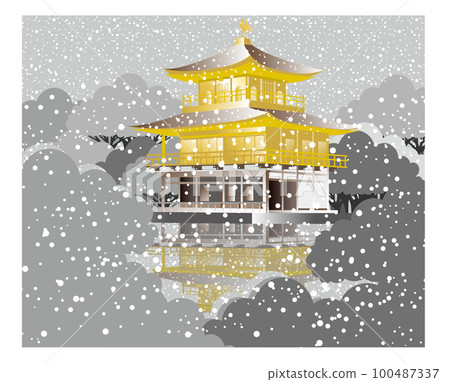 金閣寺。它是日本京都最受歡迎的旅遊景點之一。 100487337