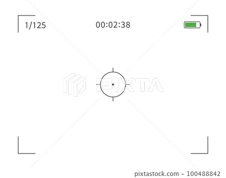 Vector photo camera frame viewfinder screen of video recorder digital display on white background. 100488842