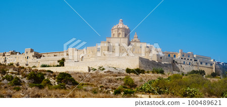 panoramic view of Mdina, in Malta 100489621