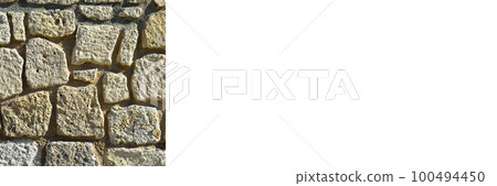 Sturdy white and beige cut stone wall, seamless lined up, banner mock up poster desing Sturdy white and beige cut stone wall, seamless lined up, banner mock up poster desing 100494450