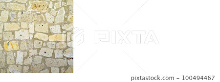 Sturdy white and beige cut stone wall, seamless lined up, banner mock up poster desing Sturdy white and beige cut stone wall, seamless lined up, banner mock up poster desing 100494467