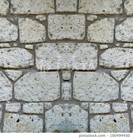 Sturdy yellow and beige cut stone wall, seamless lined up Sturdy yellow and beige cut stone wall, seamless lined up 100494480