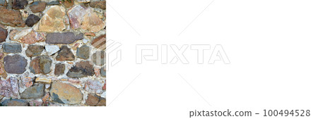 Sturdy beige and purple cut stone wall, seamless lined up, banner mock up poster desing Sturdy beige and purple cut stone wall, seamless lined up, banner mock up poster desing 100494528