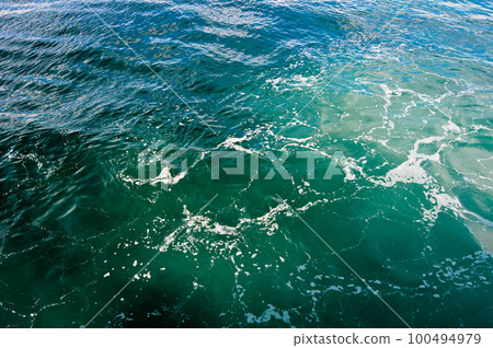 Top view of sea or ocean water, blue sea water texture, Istanbul Turkey seaside 100494979