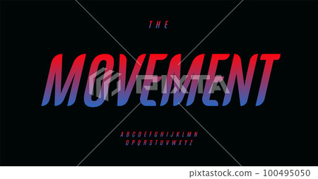 High italic rounded alphabet, dynamic movement letters, elegant sporty font for an adventurous logo, sport emphasis headline, contemporary typography, modern typographic design. Vector typeset 100495050
