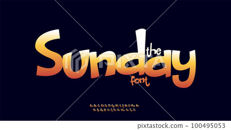 Standout joyful alphabet, playful friendly letters, children cartoon font for bright modern logo, birthday headline, festival and carnival typography. Goofy comic typographic design. Vector typeset 100495053