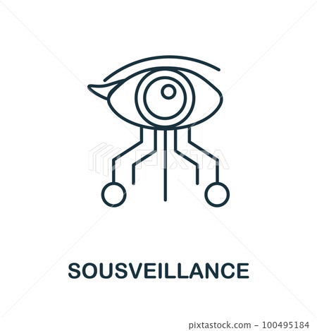 Sousveillance outline icon. Simple element from healthcare innovations collection. Creative Sousveillance line icon for web design, templates, infographics and more 100495184