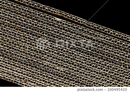 Brown and beige corrugated cardboard detail, very suitable for background Brown and beige corrugated cardboard detail, very suitable for background 100495420