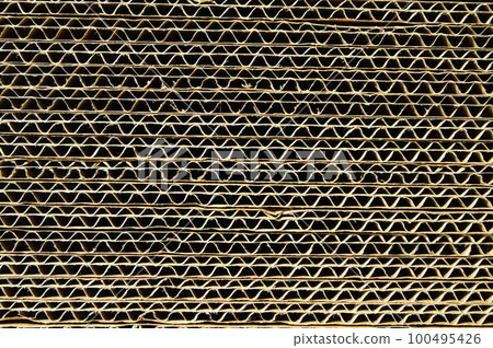 Brown and beige corrugated cardboard detail, very suitable for background 100495426