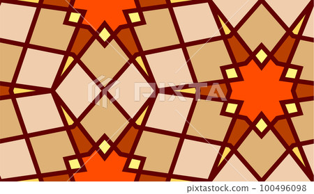 Arabic seamless girih pattern with classic islamic culture ornament. Colorful tiled background with shadow. Arabic seamless girih pattern with classic islamic culture ornament. Colorful tiled background with shadow. 100496098