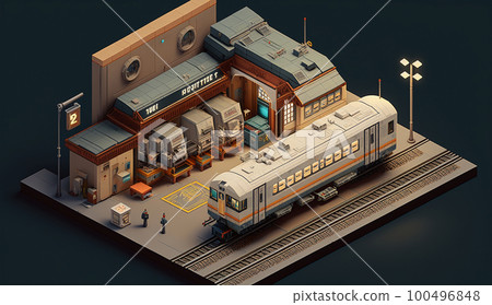 isometric subway station 100496848