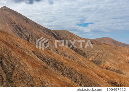 View of the Fuerteventura landscape from the Mirador Astronomico viewpoint 100497612