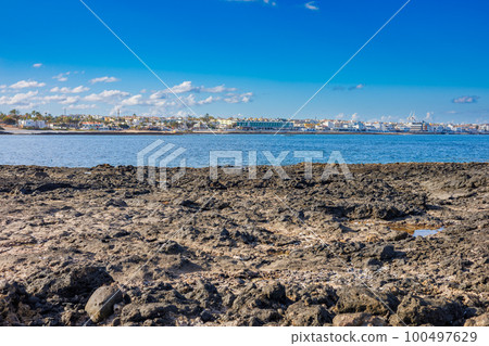Popcorn beach near Corralejo on the island of Fuerteventura Popcorn beach near Corralejo on the island of Fuerteventura 100497629