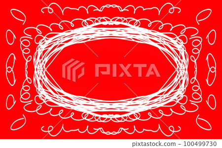 Abstract frame drawn in white on a red background. Abstract frame drawn in white on a red background. 100499730