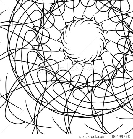 Abstract black and white background with spirals and lines. Abstract black and white background with spirals and lines. 100499738