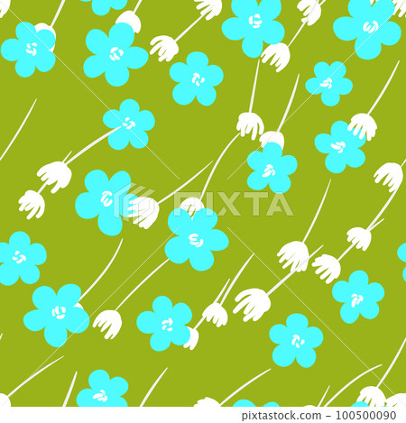 Seamless floral pattern based on traditional folk art ornaments. Colorful flowers on color background. Scandinavian style. Sweden nordic style. Vector illustration. Simple minimalistic pattern Seamless floral pattern based on traditional folk art ornaments. Colorful flowers on color background. Scandinavian style. Sweden nordic style. Vector illustration. Simple minimalistic pattern 100500090