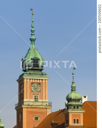 Poland Warsaw Royal Palace Clock Tower / The Royal Castle, Warsaw 100500602