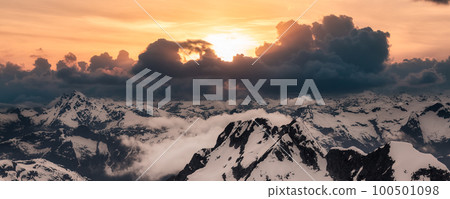 Canadian Mountain Landscape Background. Aerial Panorama Canadian Mountain Landscape Background. Aerial Panorama 100501098
