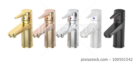 Bathroom faucets with different colors and materials Bathroom faucets with different colors and materials 100501542