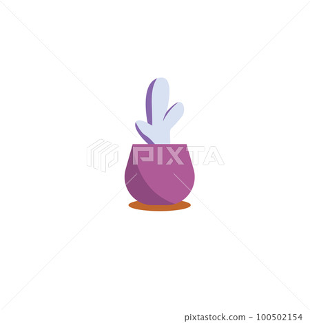 Vector color illustration with naturel plant. Single object without background. Trees, leafs. flower in pot, cactus. Cartoon funny cute imge for kids. Vector color illustration with naturel plant. Single object without background. Trees, leafs. flower in pot, cactus. Cartoon funny cute imge for kids. 100502154