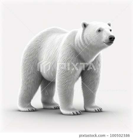 Polar bear 3d model - preview item for sale. Generative AI 100502386