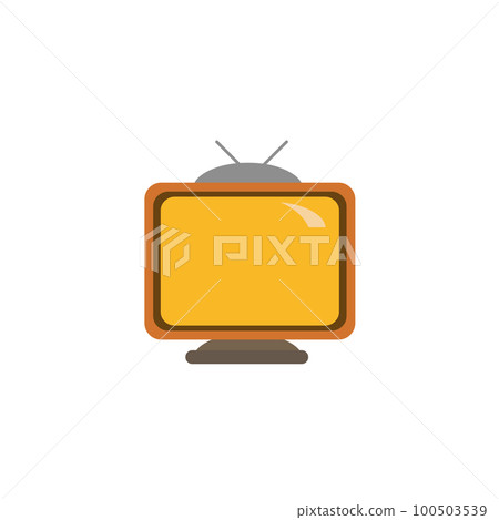 Laptop with important information on the screen. Man typing main message. People whatching on monitor. Single bright colored object on white background. 100503539