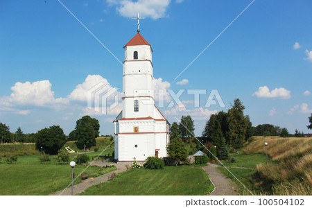 Beautiful Transfiguration Cathedral in Belarus. Summer beauty 100504102