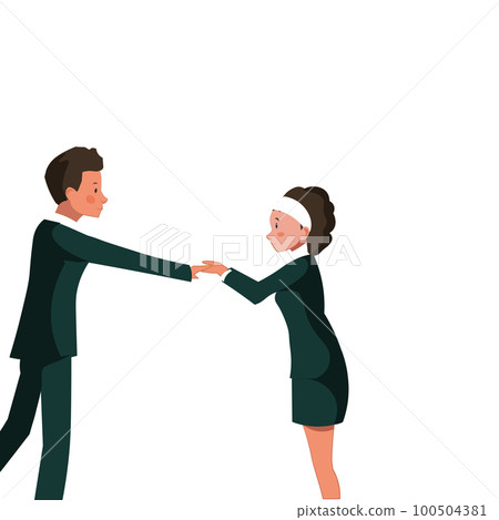 People talking about important things. Colleagues discussing agenda and brand new information. Single object without background. Bright color vector image. 100504381
