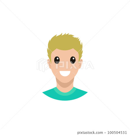 Happy smiling man face. Pale skin portrait of a young guy on blank background Happy smiling man face. Pale skin portrait of a young guy on blank background 100504531