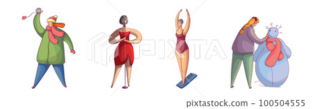 Woman Characters Doing Different Activity Enjoying Life Vector Set Woman Characters Doing Different Activity Enjoying Life Vector Set 100504555