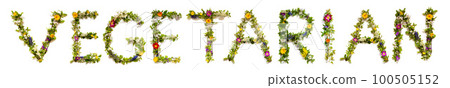 Blooming Flower Letters Building English Word Vegetarian 100505152