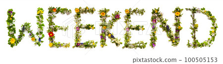 Blooming Flower Letters Building English Word Weekend 100505153