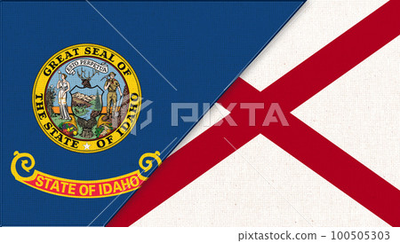 Flags of Idaho and Alabama. sports match between Idaho and Alabama Flags of Idaho and Alabama. sports match between Idaho and Alabama 100505303