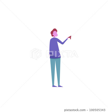 Businesswoman Pointing At Blank Placard While Making Crucial Announcement. Woman Showing Board With New Ideas And Strategies For Business Marketing. Businesswoman Pointing At Blank Placard While Making Crucial Announcement. Woman Showing Board With New Ideas And Strategies For Business Marketing. 100505343