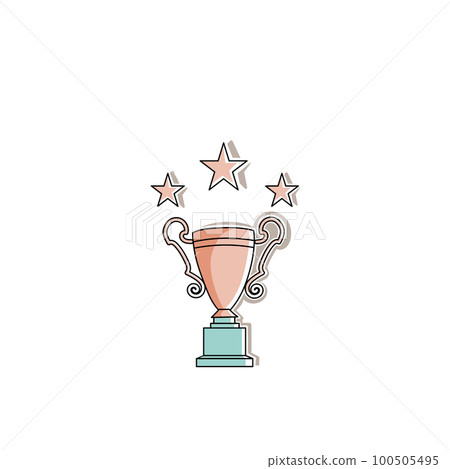 Attributes for games and competitions. Cup winner for first place. Tournament, victory. The main object on a white background. Attributes for games and competitions. Cup winner for first place. Tournament, victory. The main object on a white background. 100505495