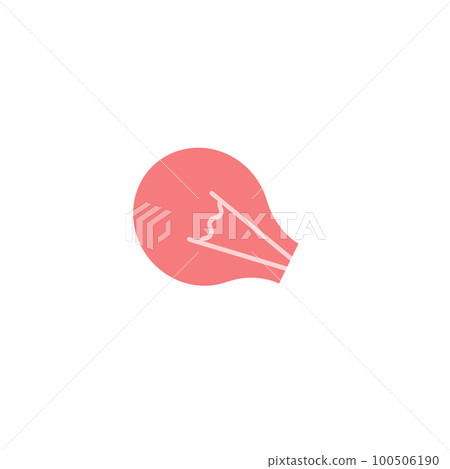 Vector illustration with color bulb on white background. Bright Colored Abstract Image. Late Updates Presented. Cartoon picture to cobmine objects. 100506190