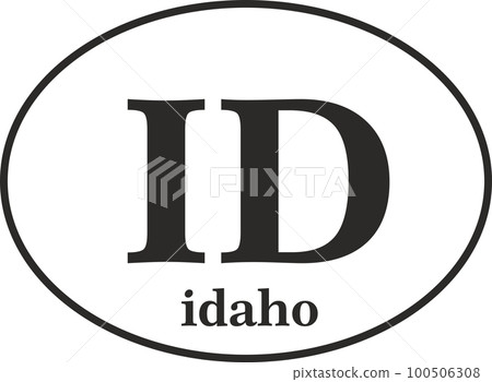Sign of state of Idaho for sticking on glass of car. Sign of Idaho. vehicle badge 100506308