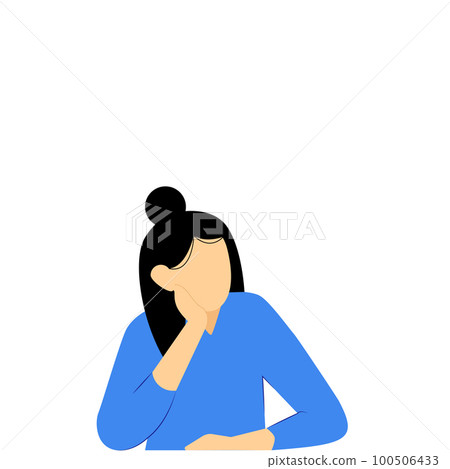 Lonely girl dreams happiness Royalty Free Vector Image