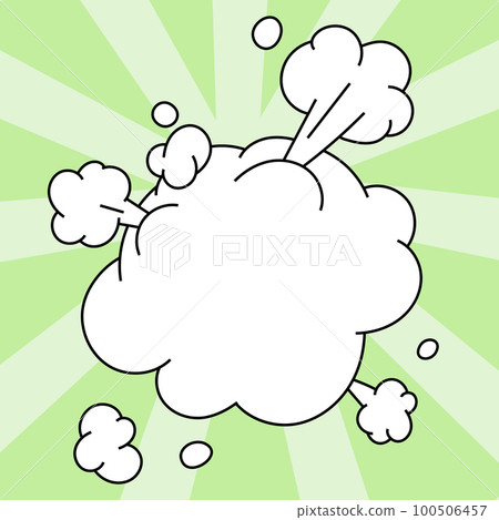 Comic Speech Bubble With Copy Space And Colorful Doodles. Design Of Empty Template In Explosion Framework Representing Social Media Messaging And Connecting. 100506457