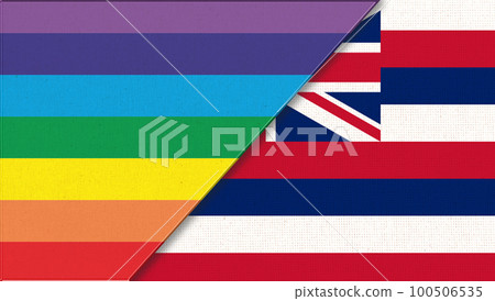 Flags of Hawaii and lgbt. sexual concept. flag of sexual minorities Flags of Hawaii and lgbt. sexual concept. flag of sexual minorities 100506535