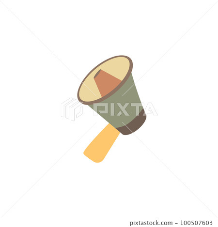 Loud Megaphone Making New Wonderful Announcement To The Public. Strong Sound Bullhorn Drawing Producing Old Amazing Advertisements For Everyone. 100507603