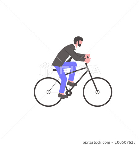 Vector bright color illustration with vehicle. Traveling, ride, driving. Single main object without background. Cartoon funny cute image for kids. Bicycle, car, airplain. 100507625