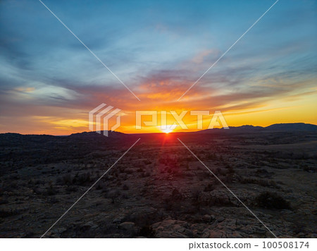 Sunset landscape of Wichita Mountains National Wildlife Refuge Sunset landscape of Wichita Mountains National Wildlife Refuge 100508174