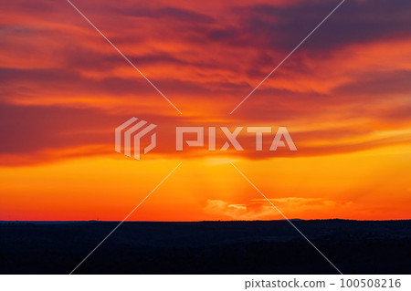 Sunset landscape of Wichita Mountains National Wildlife Refuge 100508216