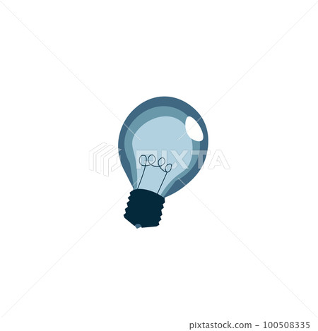 Vector illustration with color bulb on white background. Bright Colored Abstract Image. Late Updates Presented. Cartoon picture to cobmine objects. 100508335
