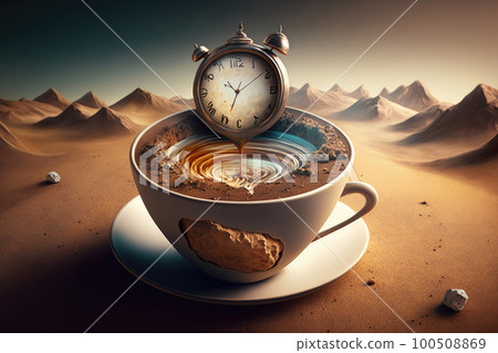 time to drink coffee concept. Illustration AI Generative 100508869